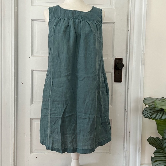 Cynthia Rowley Dresses & Skirts - Cynthia Rowley | Linen Teal Sleeveless Dress